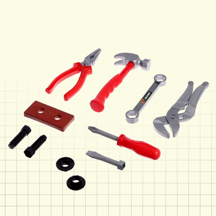 Набор инструментов «Столяр», 11 предметов, цвет МИКС Набор инструментов «Столяр», 11 предметов, цвет МИКС