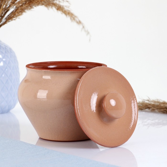 Горшочек под жаркое с крышкой  Горшочек под жаркое с крышкой "Вятский" 0,6л, бежевый