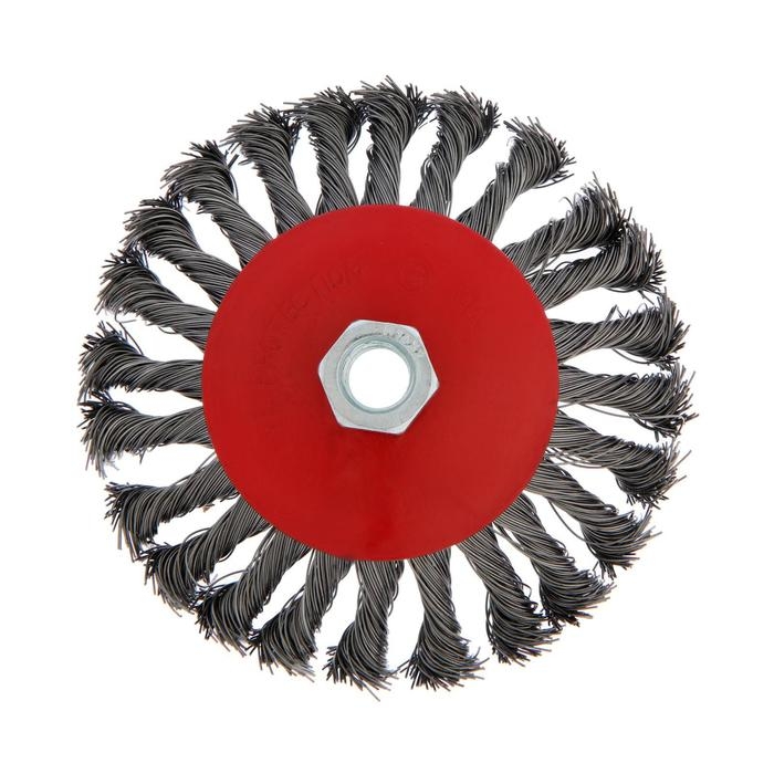 Щетка металлическая для УШМ ЛОМ, крученая проволока,  Щетка металлическая для УШМ ЛОМ, крученая проволока, "тарелка", М14, 125 мм