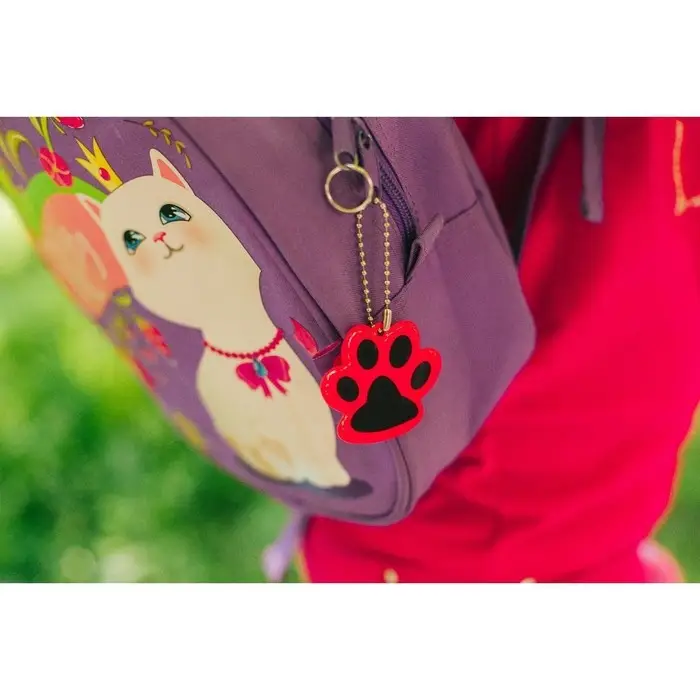 Светоотражающий элемент &laquo;Лапка&raquo;, 5,5 &times; 4,8 см, цвет оранжевый