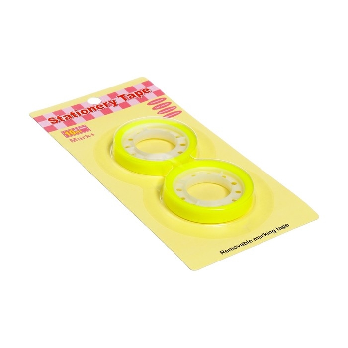 Набор 2 штуки, клейкая лента текстовыделительная (отклеиваемая) 75 мм х 10м, зелёный флуоресцентный Набор 2 штуки, клейкая лента текстовыделительная (отклеиваемая) 75 мм х 10м, зелёный флуоресцентный