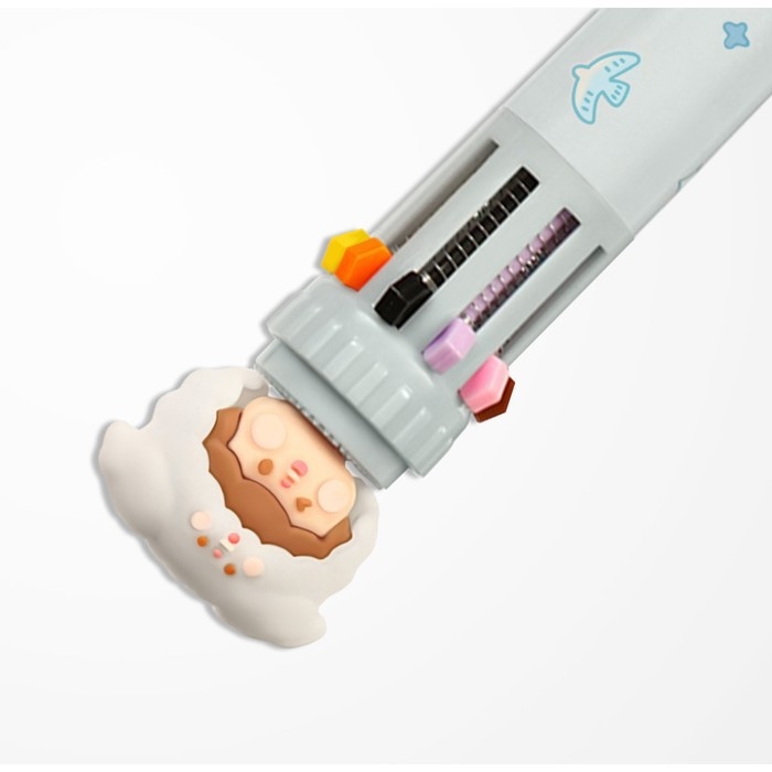 Ручка шариковая 10-цветная 0,5 мм Ручка шариковая 10-цветная 0,5 мм "Шапочка белая" (штрихкод на штуке)