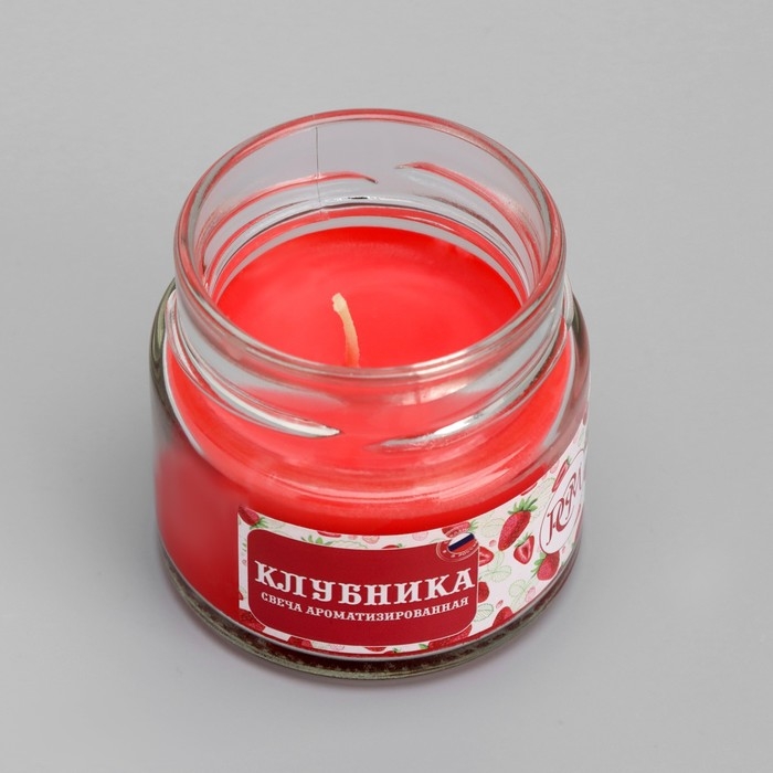Свеча в банке ароматизированная Свеча в банке ароматизированная "Клубника" 50гр, время горения 13ч