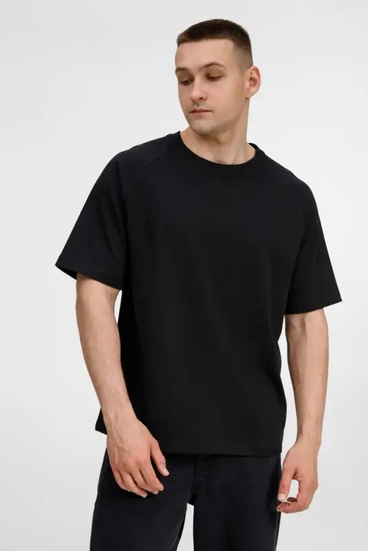 Футболка оверсайз унисекс Avenu, черная, размер XS/S