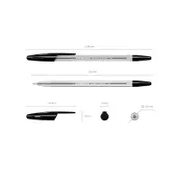 Ручка шариковая ErichKrause R-301 Classic Stick, узел 1.0 мм, чернила чёрные, длина линии письма 2000 метров, штрихкод на ручке