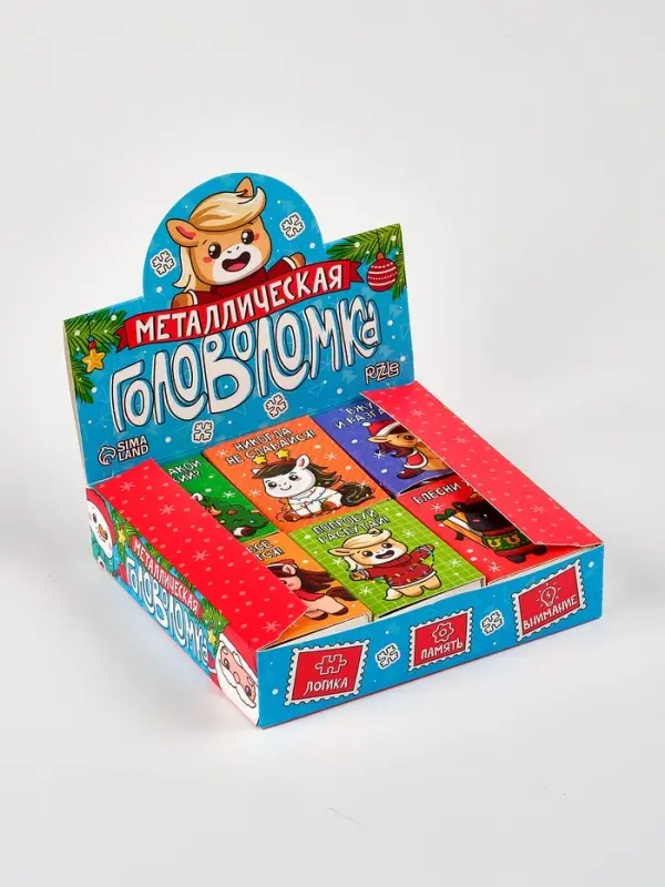 Puzzle Головоломка металлическая, лошадки стикеры,  МИКС