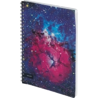Бизнес-тетрадь 120л,А4,Space Galaxy,300х210мм,70г/квм,белый,карман