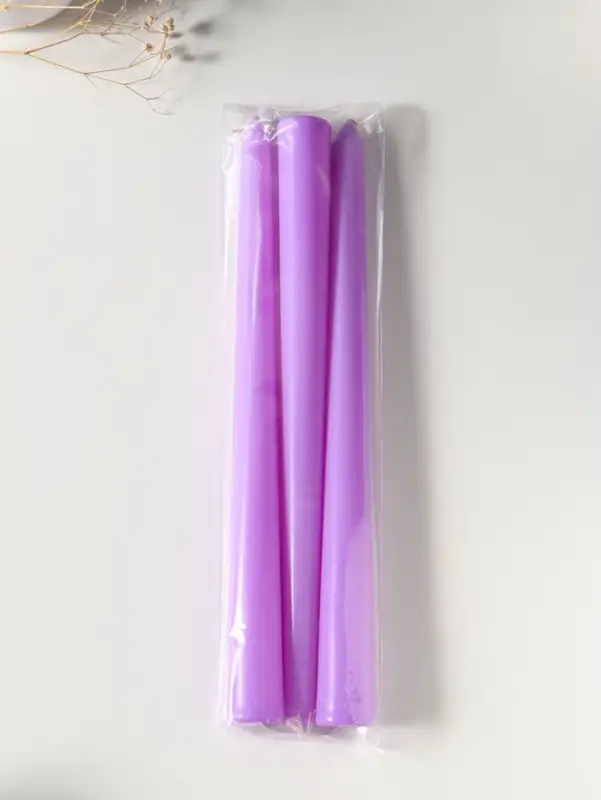 Набор свечей античных 25 см, 3 шт., 58 г, 7 ч, лаванда