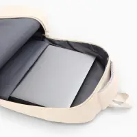 Рюкзак школьный, &laquo;Уставший кот&raquo;, 5 карманов, 2 отделения, 31&times;13.5&times;45 см, сливочный