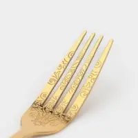 Вилки столовые Доляна &laquo;Эмили&raquo;, длина 20.5 см, 6 шт., нержавеющая сталь, золотистые