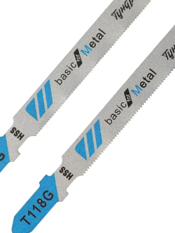 Пилки для лобзиков ТУНДРА, по металлу, прямой рез, HSS, 50/75&times;0.8 мм, 2 шт.