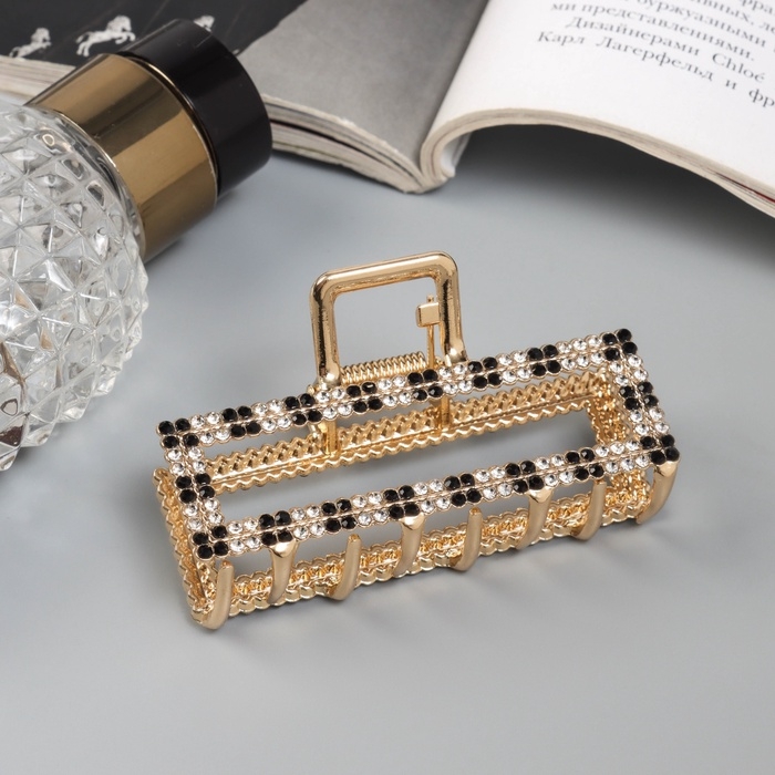 Краб для волос Краб для волос "Флора" прямой, 7 см, золото