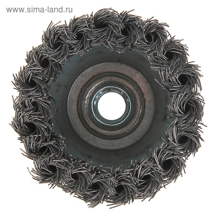 Щетка металлическая для УШМ ЛОМ, крученая проволока, Heavy Duty "чашка", М14, 75 мм