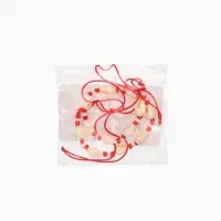 Браслет на ногу (анклет), длина 18 см, цв. белый, красный Браслет на ногу (анклет), длина 18 см, цв. белый, красный