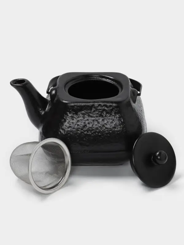 Чайник заварочный Magistro Black Swan, с ситом, 850 мл, керамика, чёрный