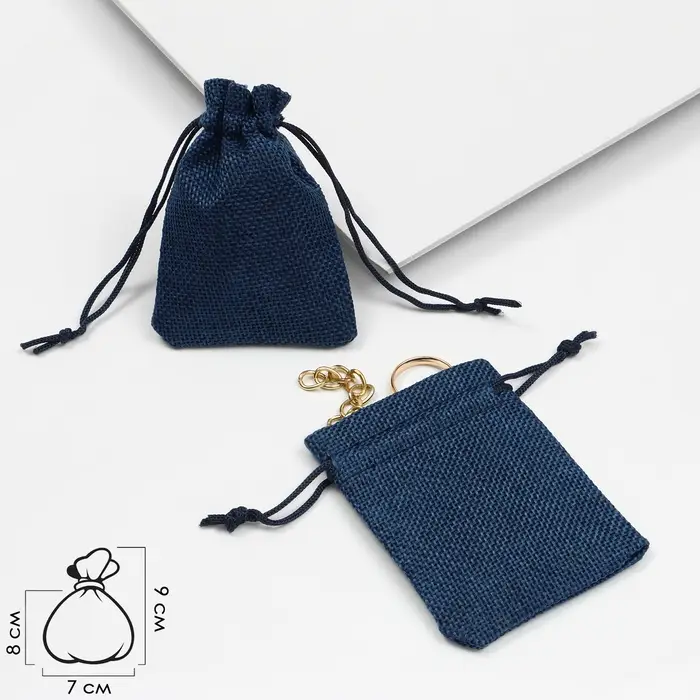 Мешочек подарочный «Льняной» 7×9, синий Мешочек подарочный «Льняной» 7×9, синий