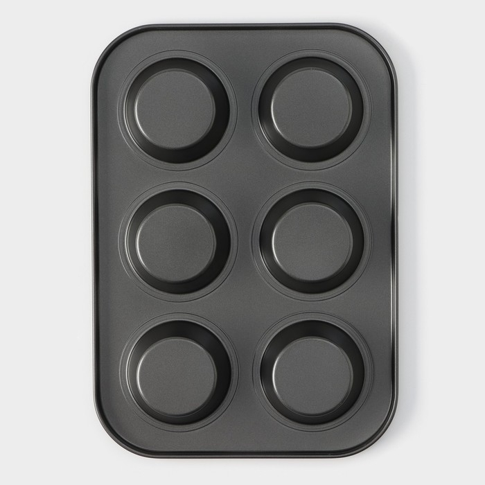 Форма для выпечки Доляна «Силикон плюс», 27×18,5 см, 6 ячеек, силиконовые вкладки, антипригарное покрытие, цвет формочек МИКС Форма для выпечки Доляна «Силикон плюс», 27×18,5 см, 6 ячеек, силиконовые вкладки, антипригарное покрытие, цвет формочек МИКС