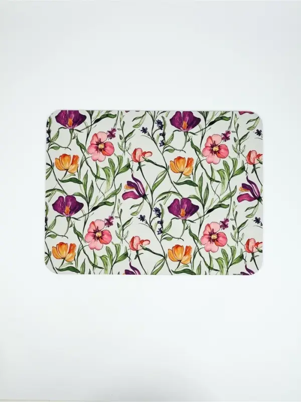 Коврик для сушки посуды впитывающий  Коврик для сушки посуды впитывающий "Цветы", 30 х 40 см