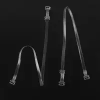 Лямки для бюстгальтера, силиконовые, фурнитура металл, 0.5 см, 37 см, пара, прозрачные
