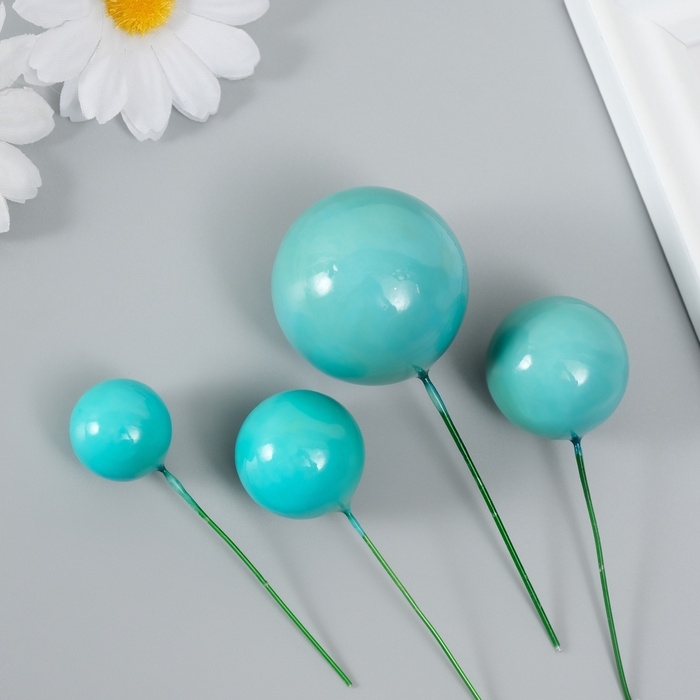 Декор для творчества Декор для творчества "Шарики бирюзовые" d=2; 3; 3,5 и 4 см набор 20 шт