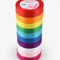 Лента атласная, набор 10 шт., 20 мм, 23 м&plusmn;1 м, разноцветная