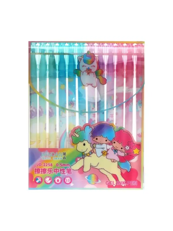 Стираемая ручка &laquo;Единорог&raquo;, гелевая, синий стержень, узел 0.5 мм, МИКС