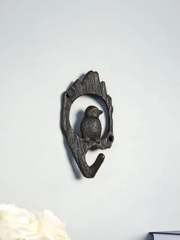 Крючок декоративный чугун Крючок декоративный чугун "Птичка в дупле" 8,5х3,5х16,5 см