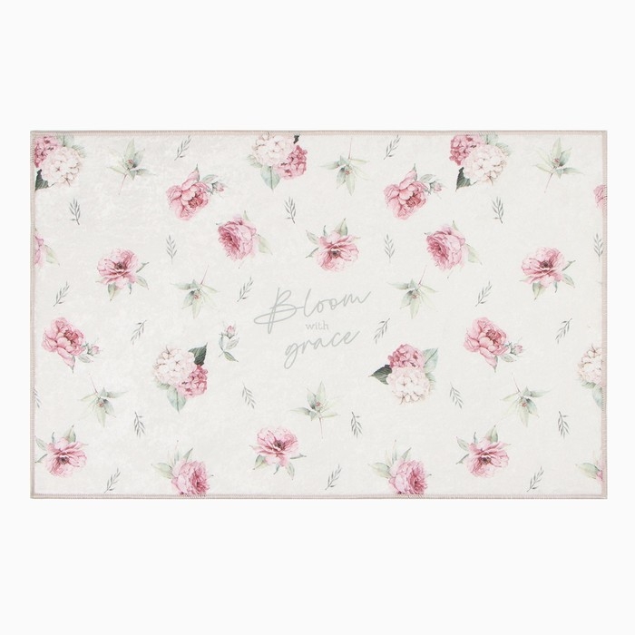 Коврик для ванной Этель Bloom with grace 50х80 см, 100% п/э, велюр Коврик для ванной Этель Bloom with grace 50х80 см, 100% п/э, велюр
