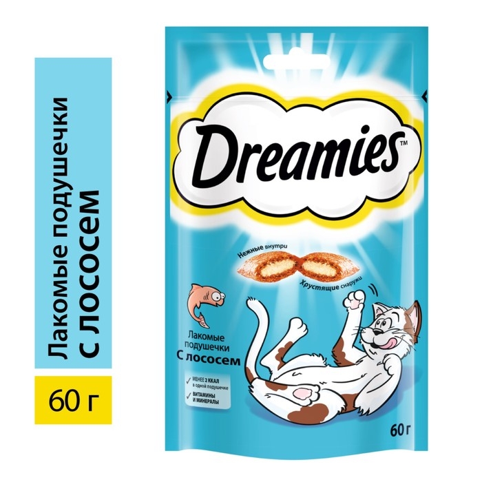 Лакомство Dreamies для кошек, лосось, 60 г Лакомство Dreamies для кошек, лосось, 60 г