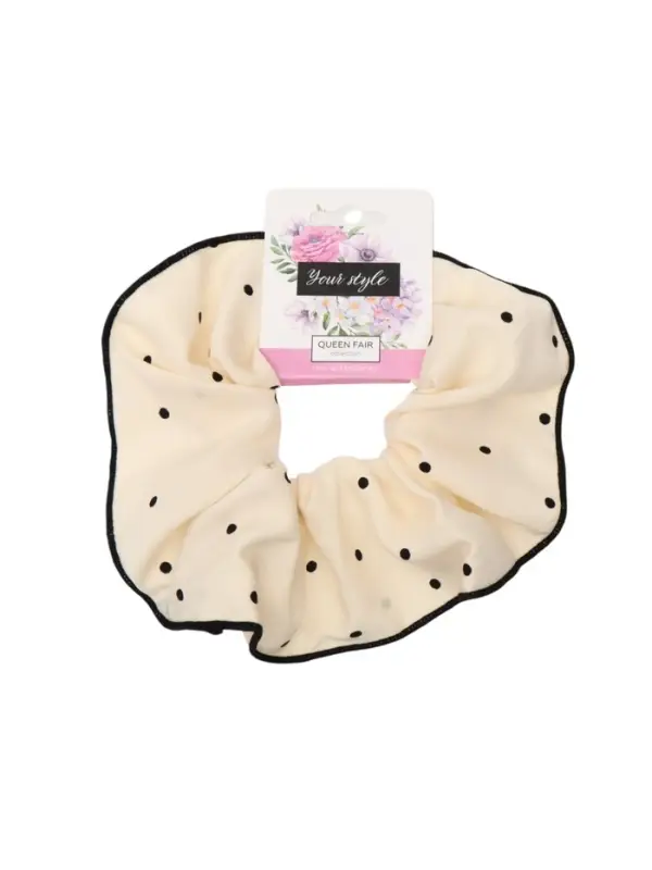 Резинка для волос "Орбита гранд" горох, 13 см, молочный