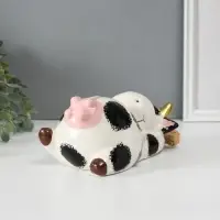 Копилка для денег &laquo;Коровка на сене&raquo;, керамика, 18.5&times;10.8&times;9.7 см