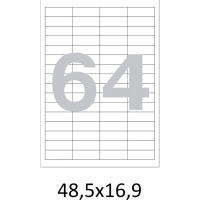 Этикетки самоклеящиеся  48,5х16,9 мм, 64 шт. на лист.А4 100л