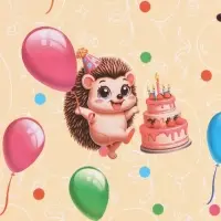 Бумага упаковочная &laquo;Зверята с шарами&raquo;, глянец, 100&times;70 см