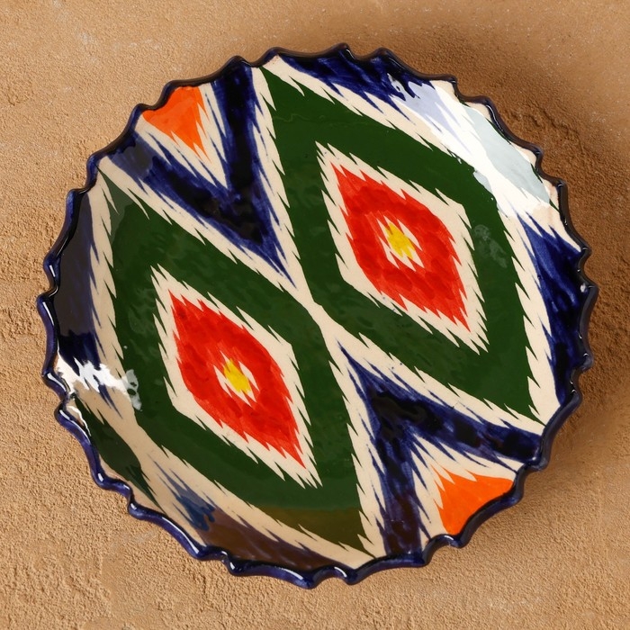 Тарелка Риштанская Керамика Тарелка Риштанская Керамика "Атлас", рифленая, 15 см