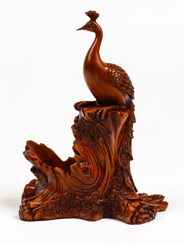 Подставка для бутылки  Подставка для бутылки "Павлин" под дерево, 23х15х33см