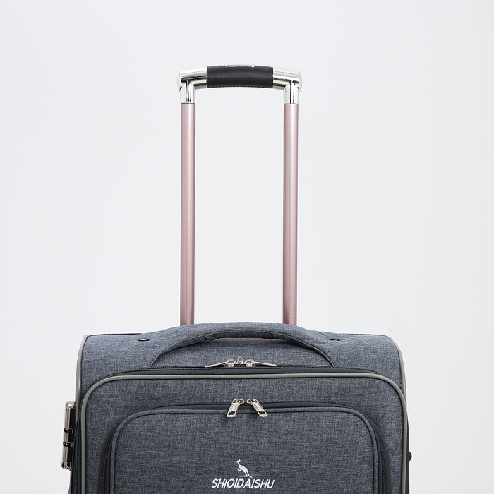 Чемодан средний 52 л (M), отдел на молнии, кодовый замок, с расширением, цвет серый Чемодан средний 52 л (M), отдел на молнии, кодовый замок, с расширением, цвет серый