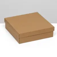 Коробка подарочная складная, упаковка, крышка - дно, крафт, 20&times;20&times;6 см