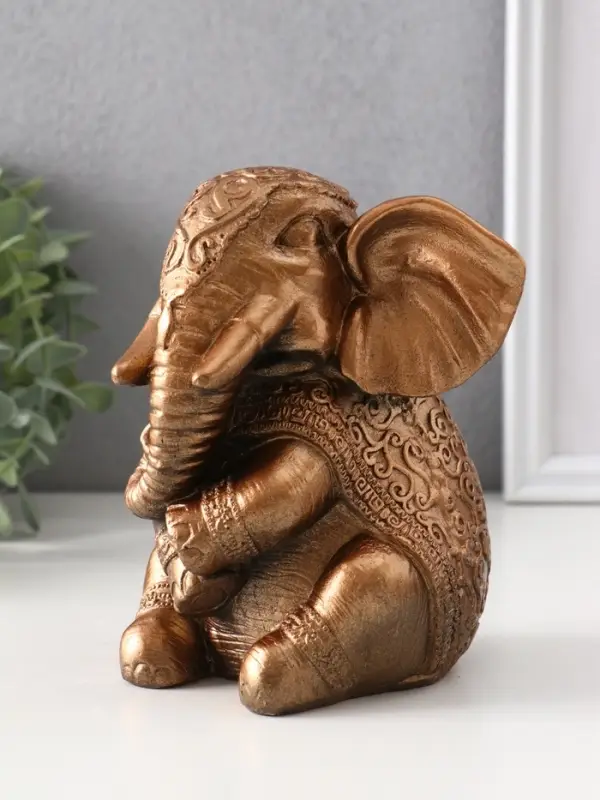 Фигура «Слон индийский большой», 14×12×12 см, бронза