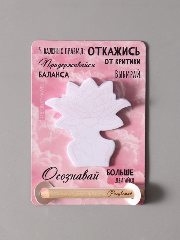 Магнит с блоком для записей и карандашом  Магнит с блоком для записей и карандашом "5 важных правил" 9х13 см