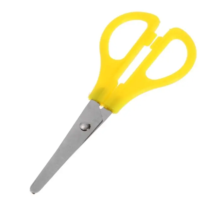 Ножницы 13 см (+-0.5 см) пластиковые ручки, МИКС, закругленные концы, лезвие с линейкой