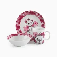 Набор посуды керамической детской, 3 предмета: кружка 200 мл, тарелка 19 см, салатник 250 мл, &laquo;Кошечка Мари&raquo;, Коты Аристократы