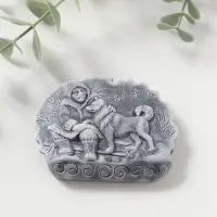 Магнит "С хаски на санях" (барельеф), 6,5см