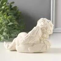 Фигурка гипс &laquo;Ангел с сердцем лежит&raquo;, 8&times;12&times;7 см, белая с золотом