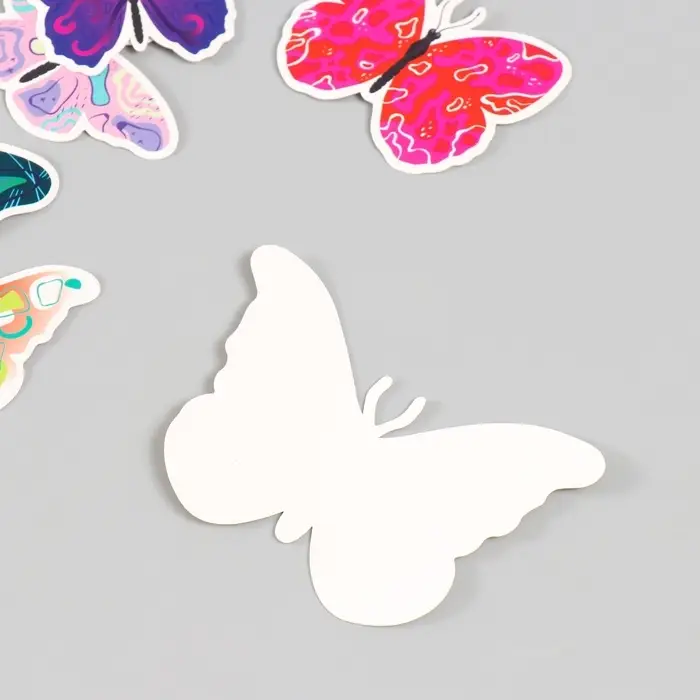 Бабочки картон "Абстракция" набор 12 шт h=4-10 см