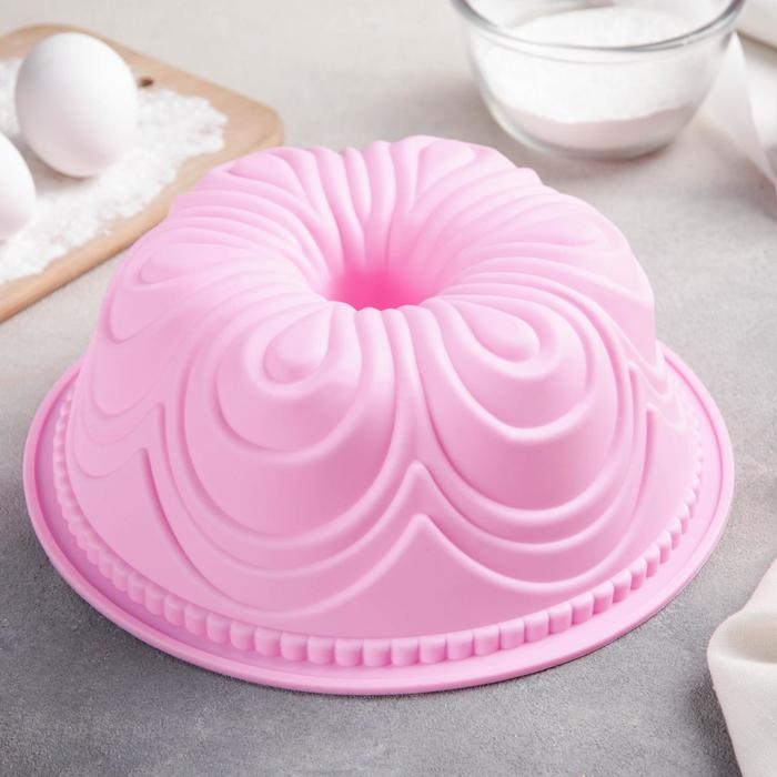 Форма для выпечки Доляна «Немецкий кекс. Торжество», силикон, d=25 см, цвет МИКС Форма для выпечки Доляна «Немецкий кекс. Торжество», силикон, d=25 см, цвет МИКС