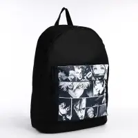 Рюкзак школьный молодёжный &laquo;Аниме&raquo;, 33&times;13&times;37, отдел на молнии, карман, чёрный