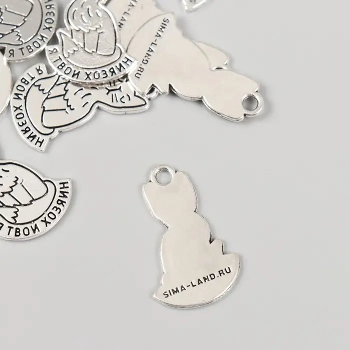 Металлический элемент, декоративная подвеска «Арт Узор. Котик: Я твой хозяин», 1.6×2.5 см