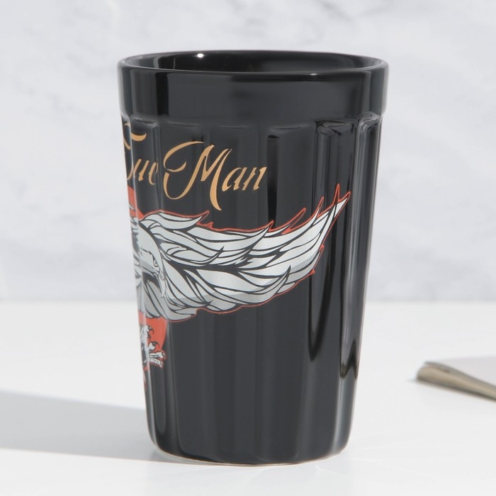 Стакан керамический граненый True man, 230 мл, цвет чёрный Стакан керамический граненый True man, 230 мл, цвет чёрный