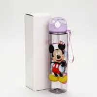 Бутылка пластиковая с трубочкой, 800 мл, фиолетовая