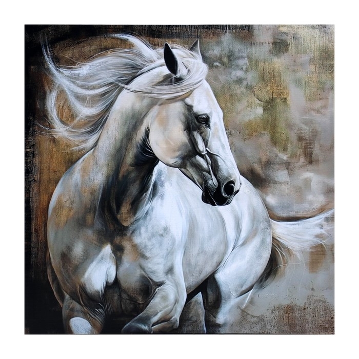 Картина на холсте Картина на холсте "Белый конь" 50*50 см